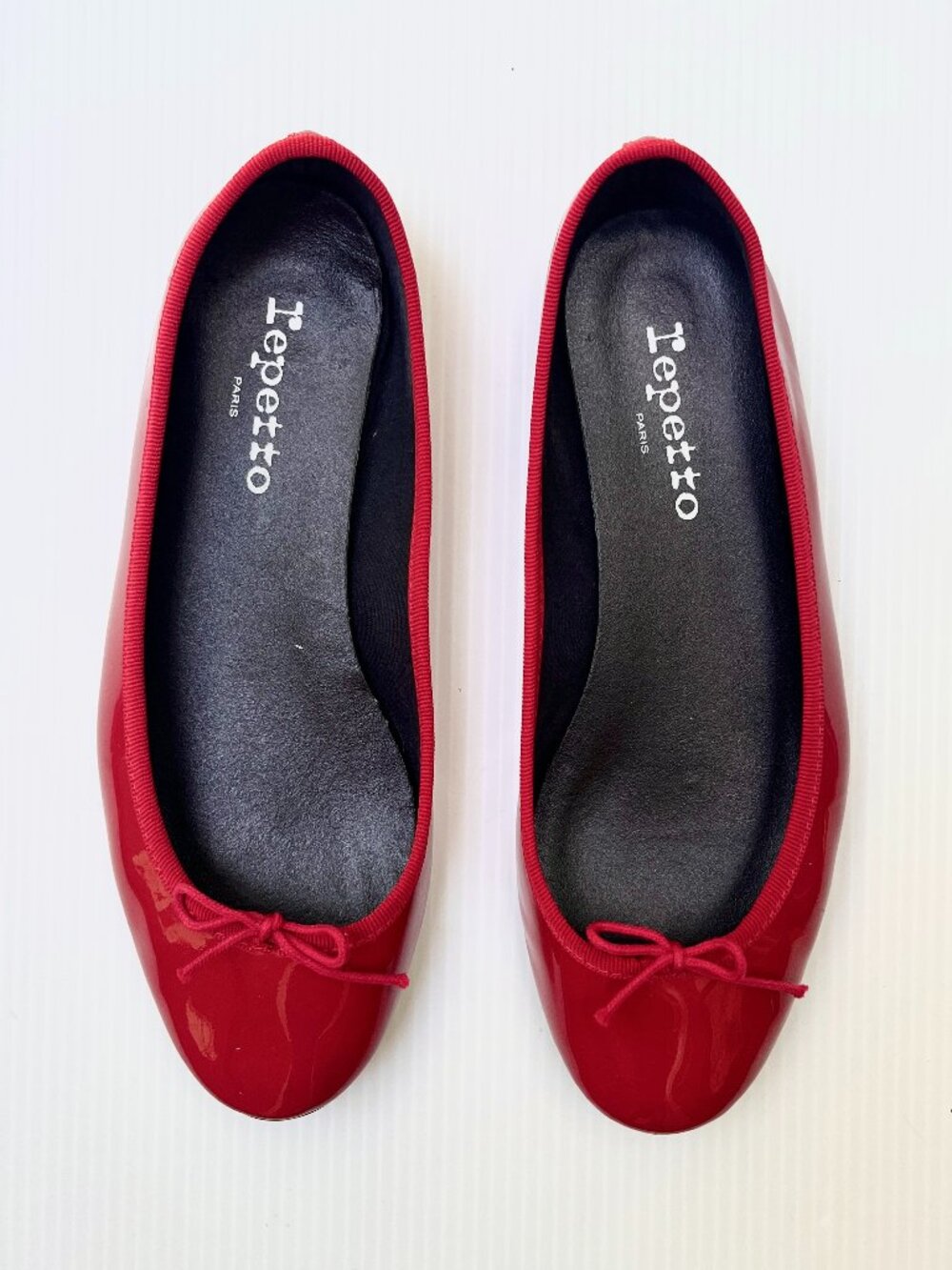 Repetto Cendrillon Patent Leather Ballet Flats in Red - Size 38.5 EU/Size 7.5 US